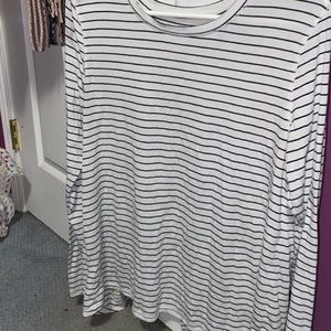Long sleeve striped shirt.